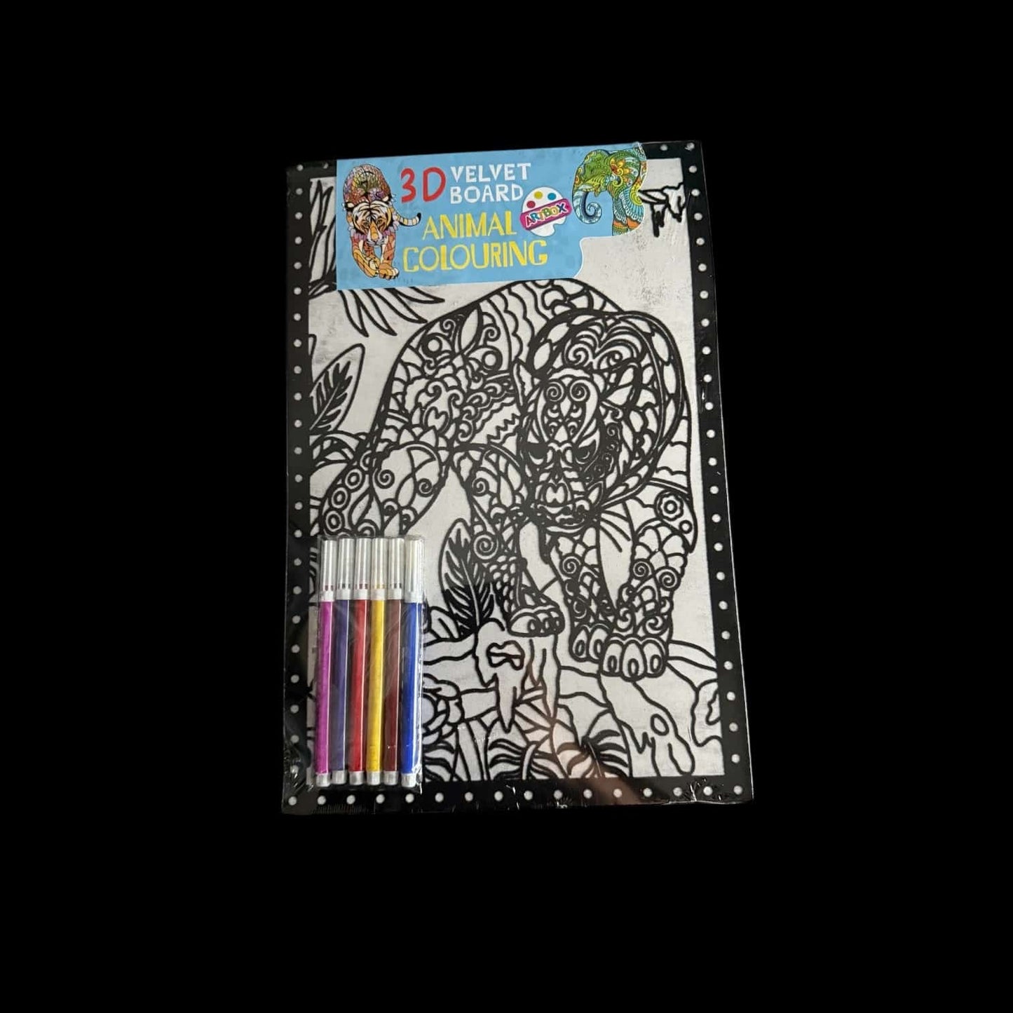 3D Velvet Board - Animal Colouring Kit