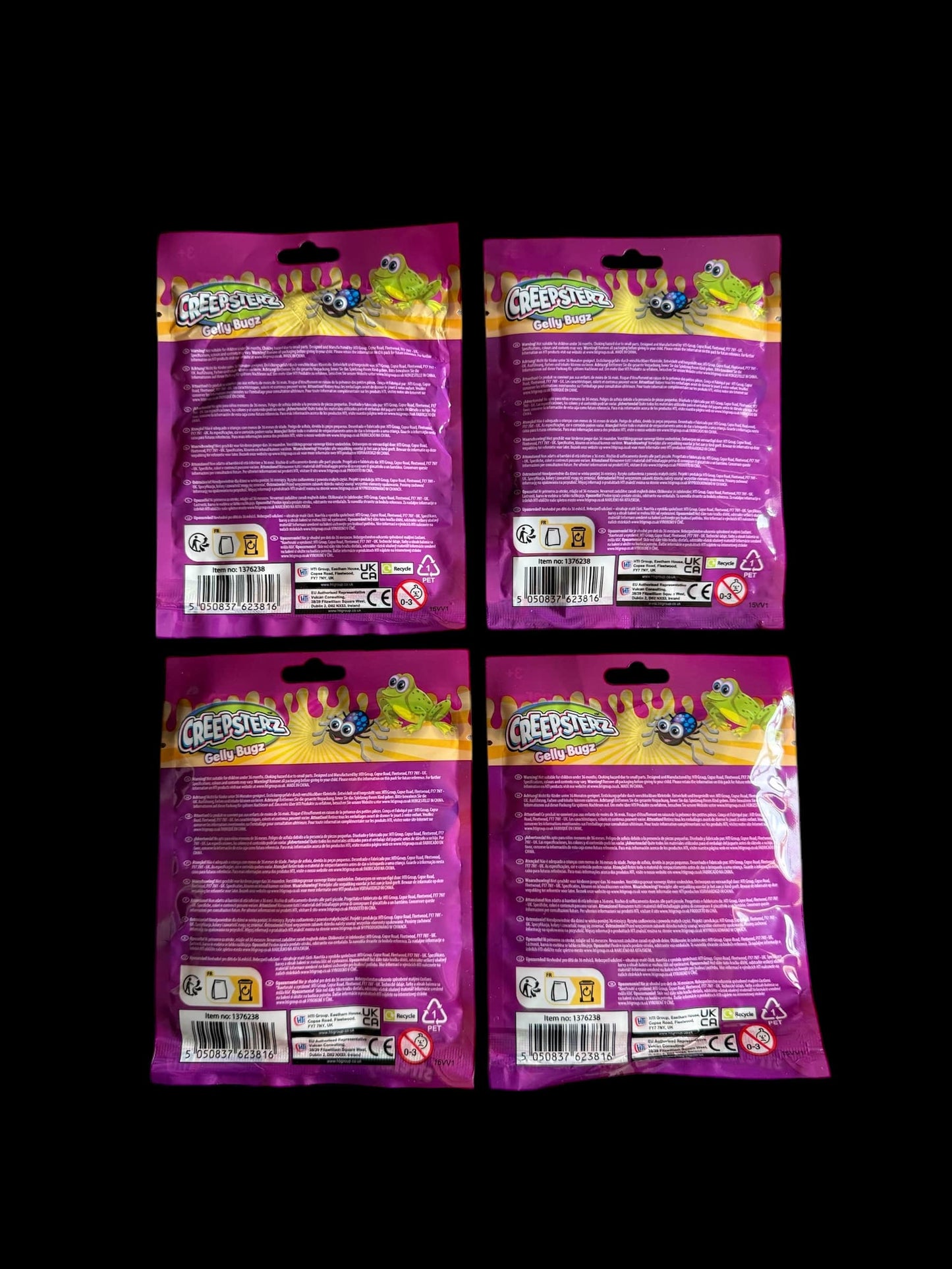 Creepsterz Gelly Bugz Squishy Animal Toys - 4 Pack