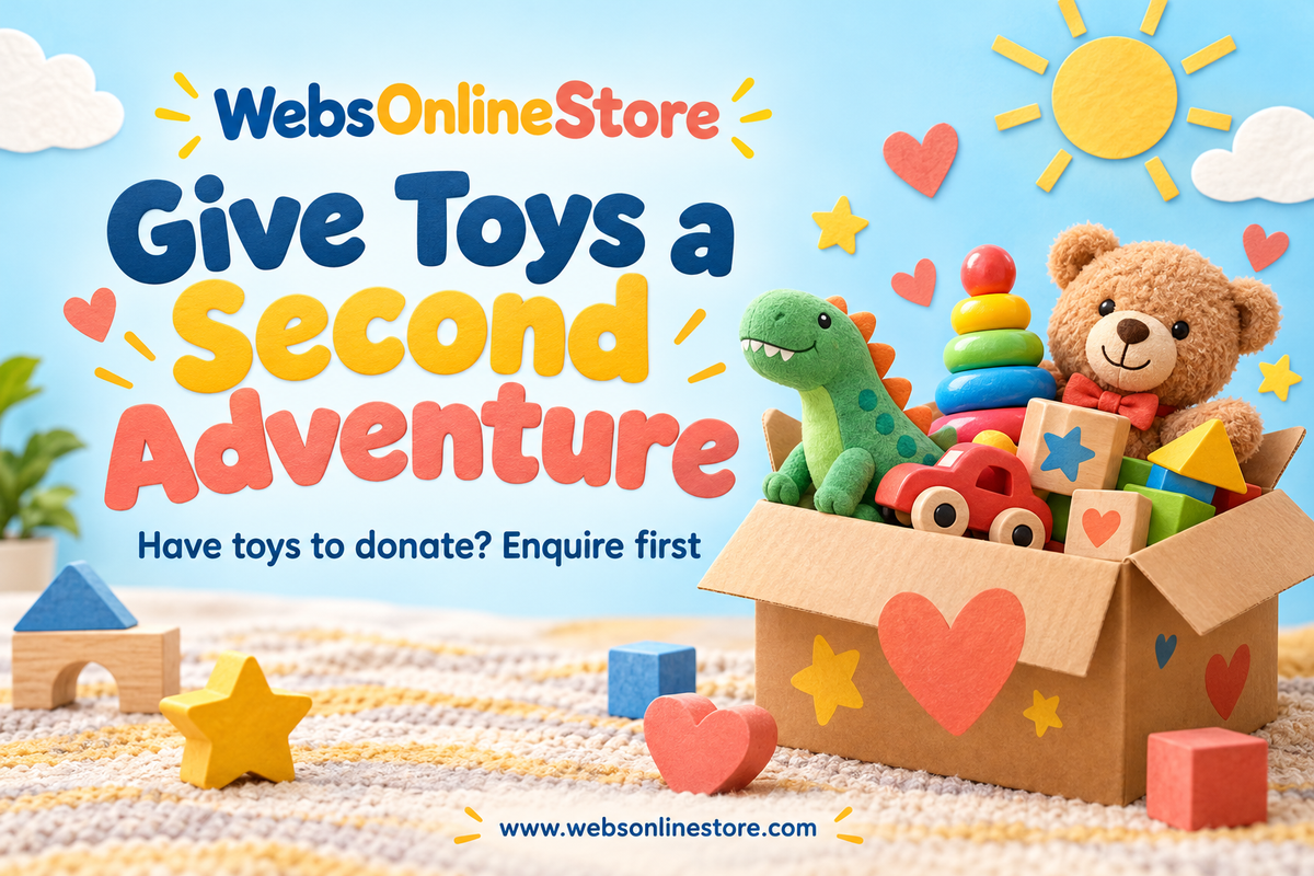 Give Toys a Second Adventure — enquire about donating toys with WebsOnlineStore.