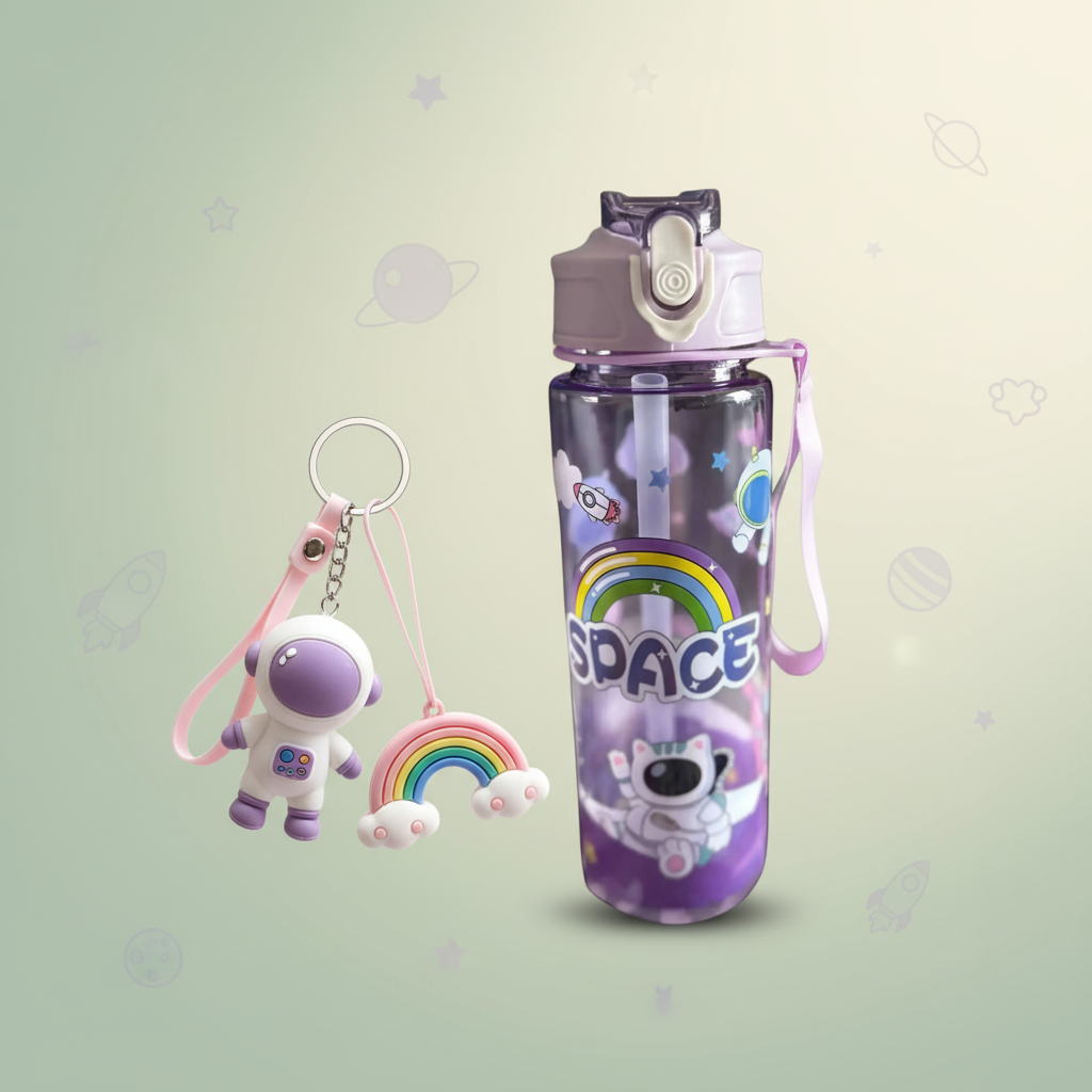 Kids accessories keychains and water bottles