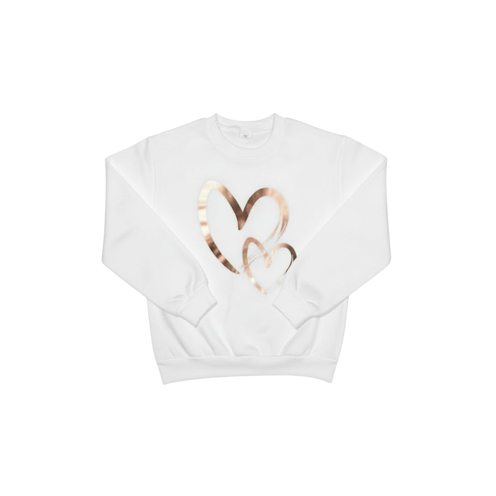 Girls 2 Hearts White Sweatshirt