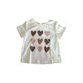 Girls White 9 Hearts T Shirt
