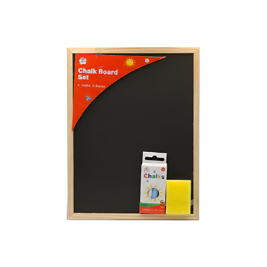 A4 Chalk Board Set with chalk and eraser, perfect for creative writing practice and reusable learning.