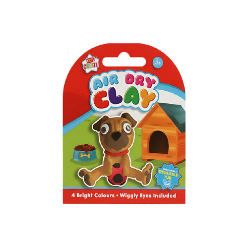 Air Dry Clay Dog Craft Kit with colorful clay and wiggly eyes for kids creative fun