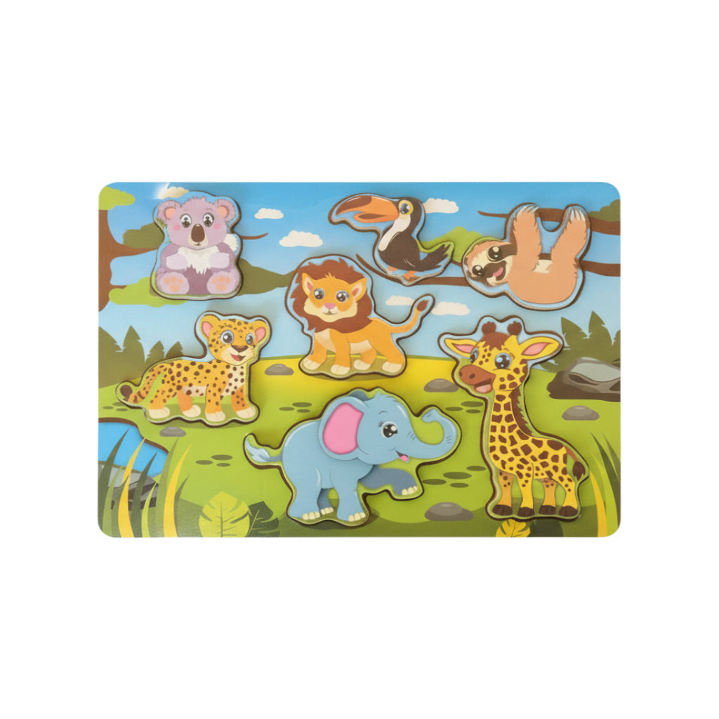 Chunky Animal Adventure Wood Puzzle - Elephant