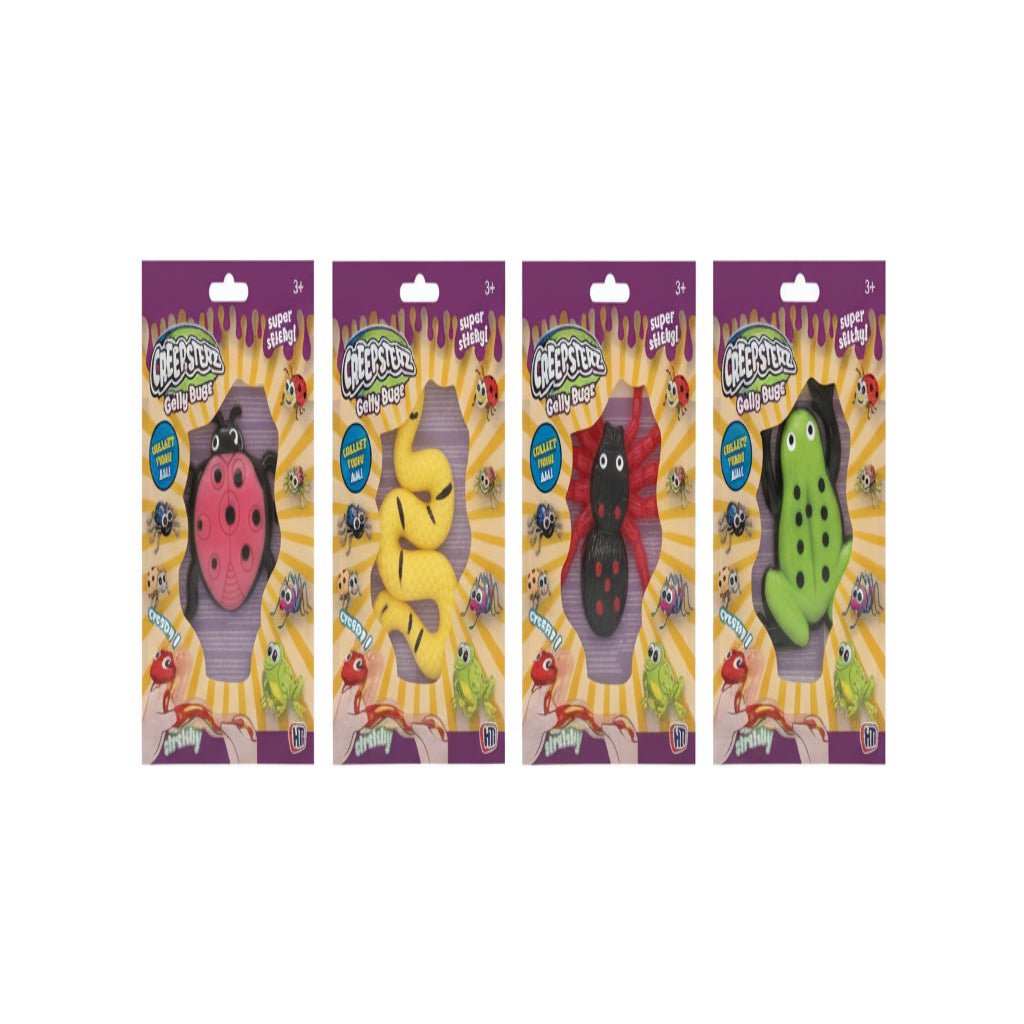 Creepsterz Gelly Bugz Squishy Animal Toys - 4 Pack