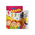 Fun Math First Level Workbook & 9pc Stationery Set for Kids