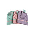 Girls Beanie Hat Gloves Set featuring lilac, pink, and mint colors, perfect for winter wear for ages 3-8.