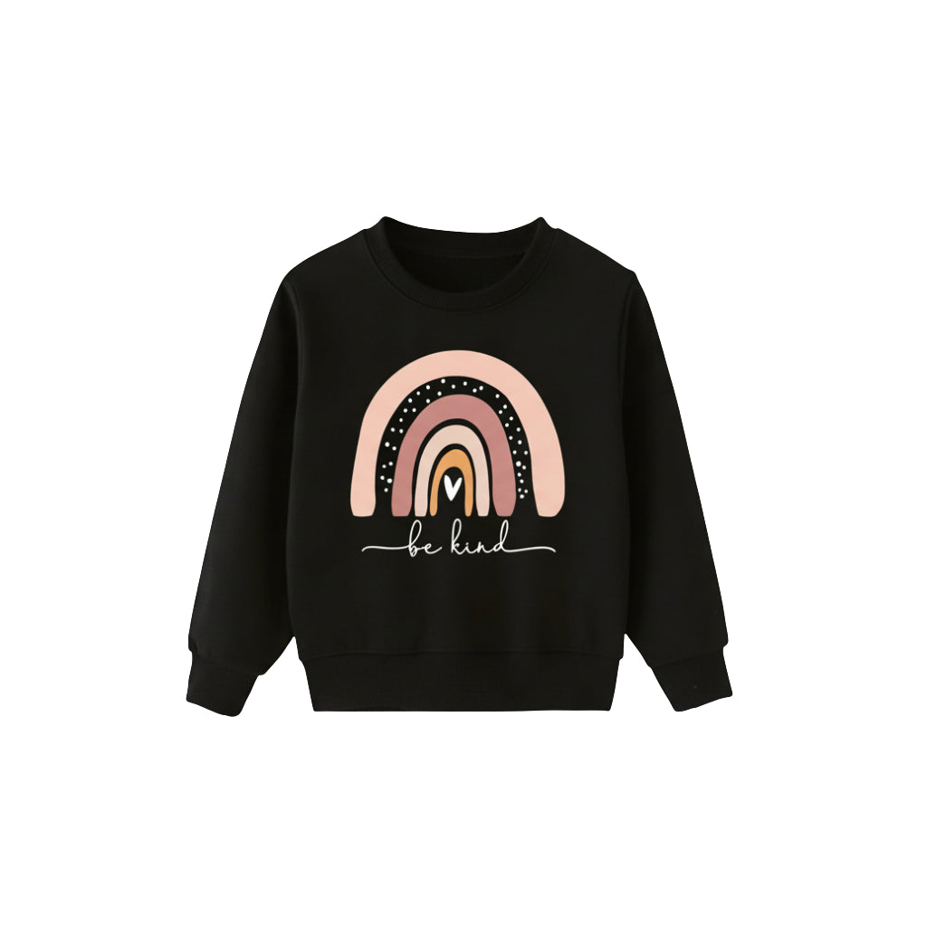 Girls Rainbow Casual Sweatshirt - 'Be Kind Print'