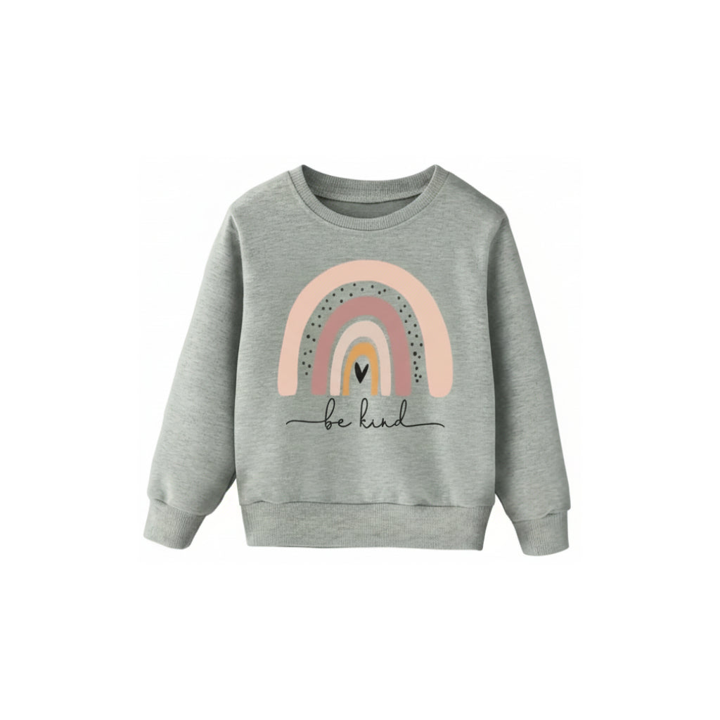 Girls Rainbow Casual Sweatshirt – 'Be Kind Print'