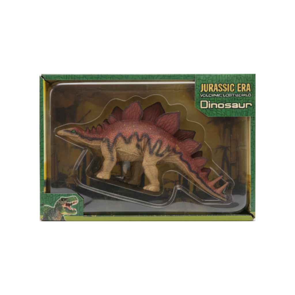 Jurassic Era Stegosaurus Dinosaur Toy for kids in box, promoting imaginative play and dinosaur discovery.
