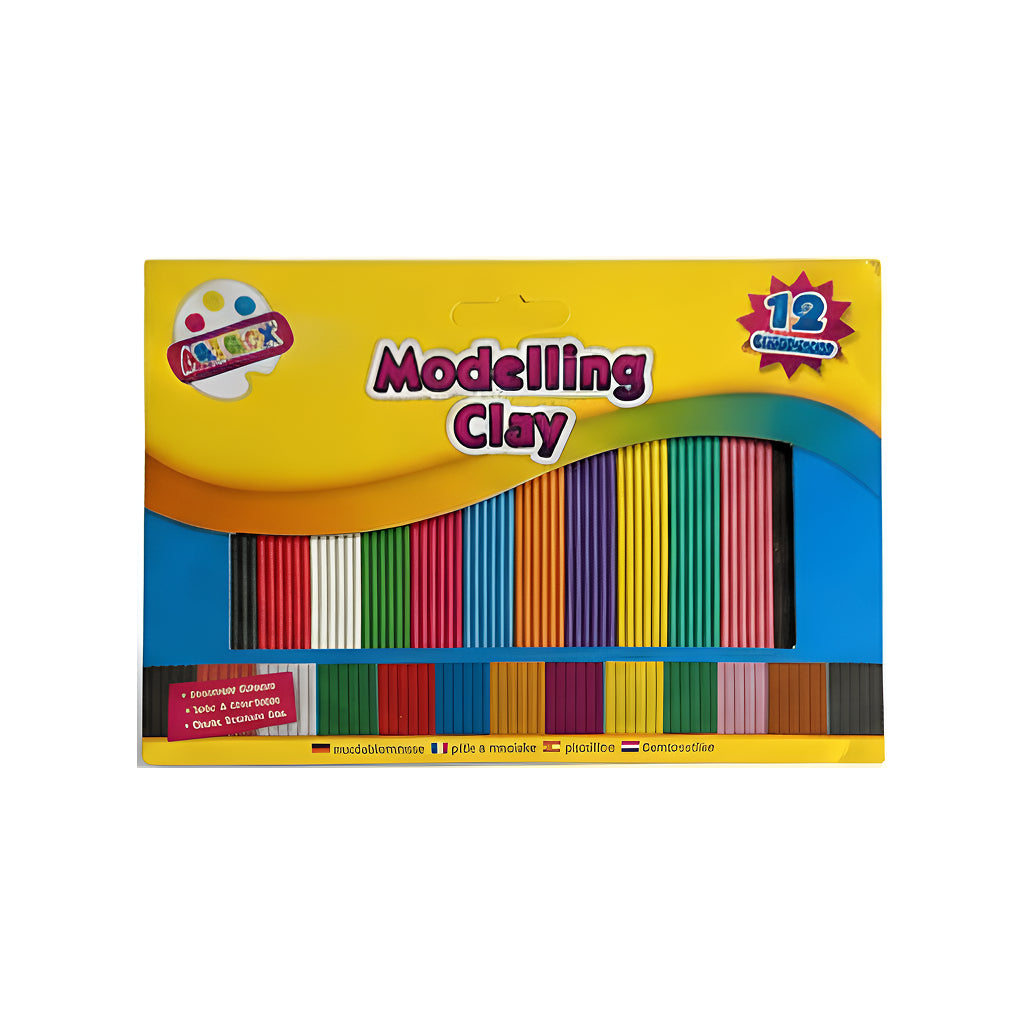 Modelling Clay Set 12 Colour Strips for kids with vibrant colors for creativity and fun.