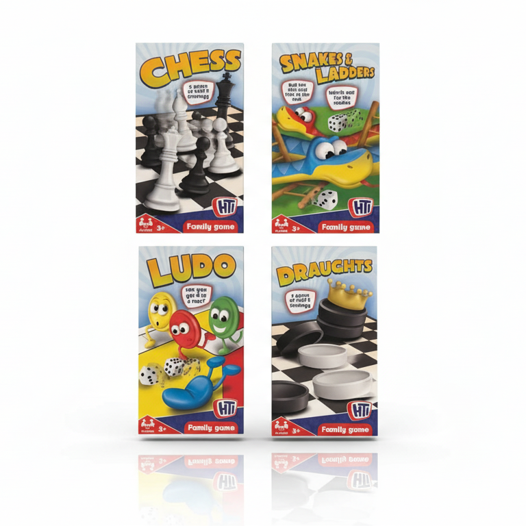 Magnetic Compact Games - Snakes & Ladders, Chess, Draughts, Ludo (4 Pack)
