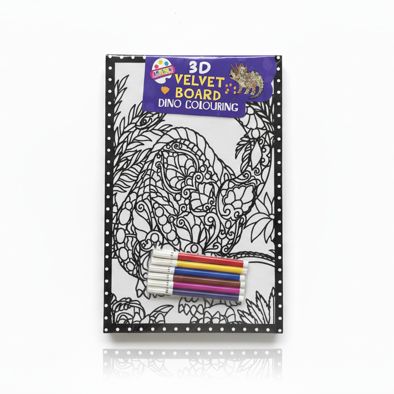3D Velvet Board - Dinosaur Colouring Kit