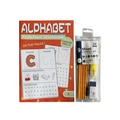 Alphabet Preschool Workbook with 9pc stationery set for early literacy and school readiness activities.