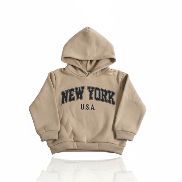 Boys ‘New York’ Hoodie – Beige