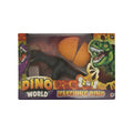 Hatching Dinosaur Toy T Rex 2-in-1 set with egg and black dinosaur model in colorful packaging.