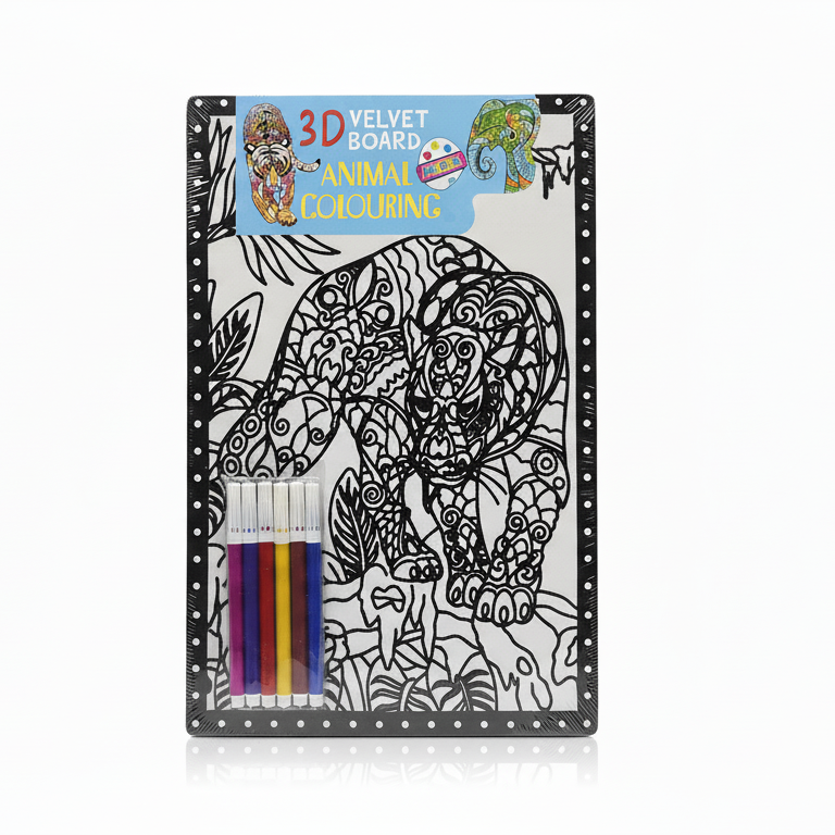 3D Velvet Board Animal Colouring Kit
