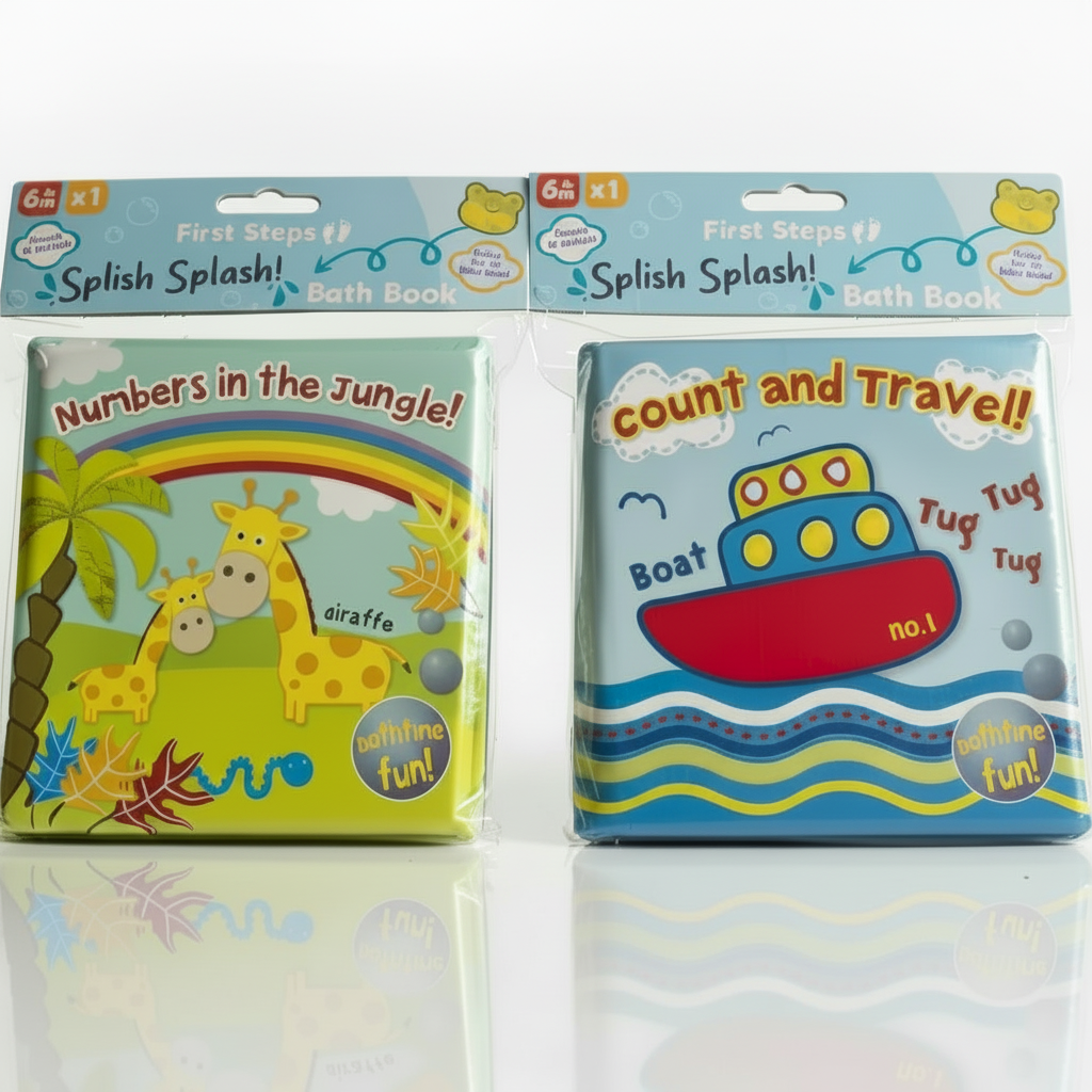 Soft Baby Bath Books - Jungle, Travel (2 pack)