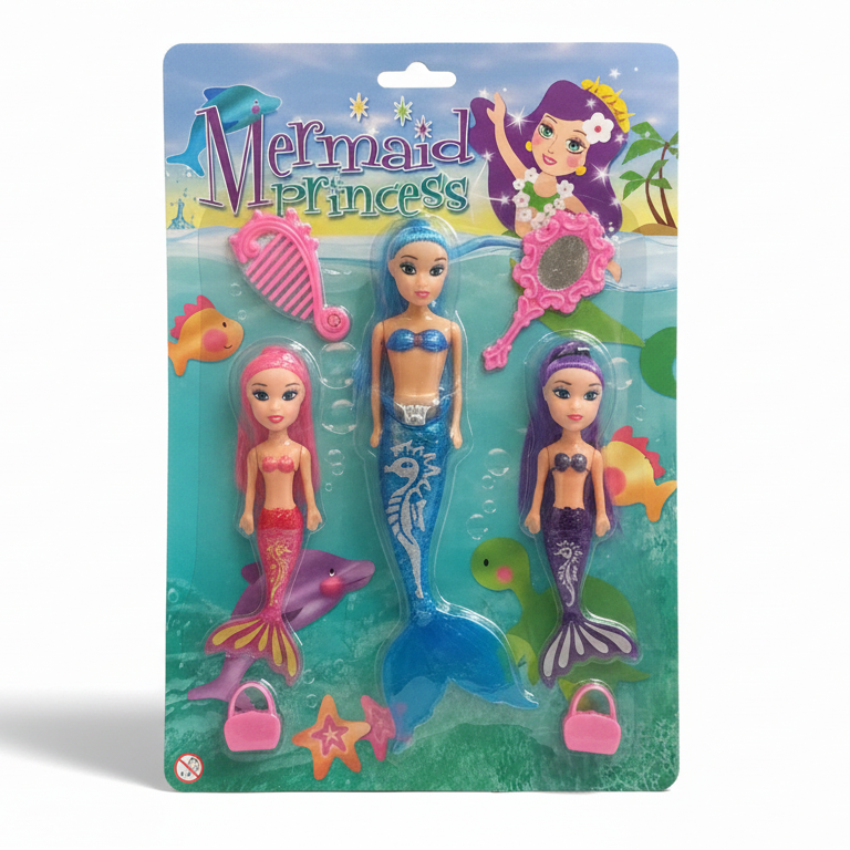 Mermaid Princess Beauty Play Set - Blue