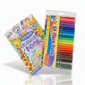Kids Colouring Bundle – Blue Colouring Book & 24 Felt Pens.