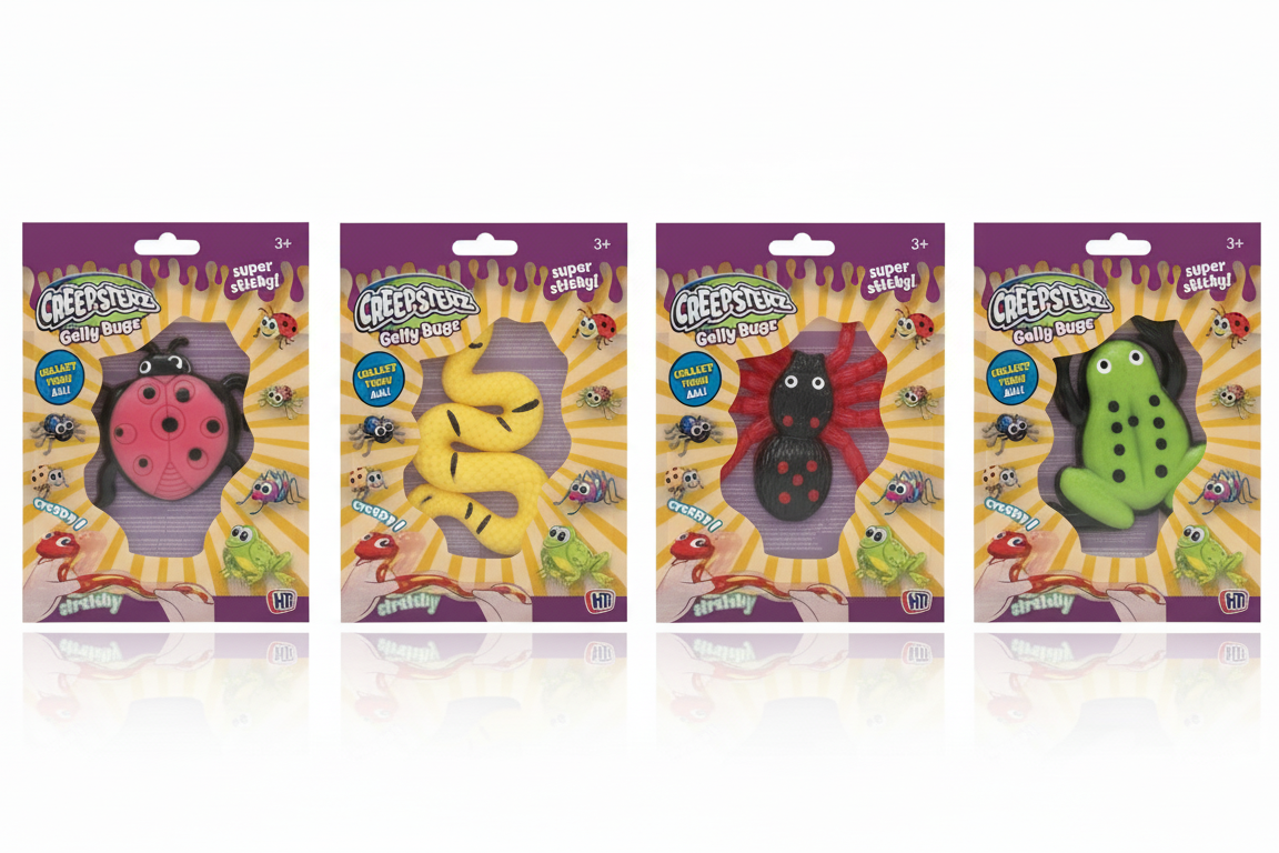 Creepsterz Gelly Bugz Squishy Animal Toys - 4 Pack