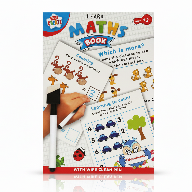 Kids Maths & Numbers Wipe Clean Worksheets – Reusable Learning