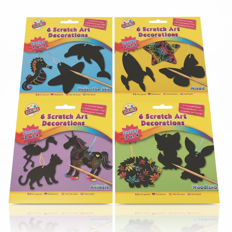 Scratch Art Decorations 4 pack