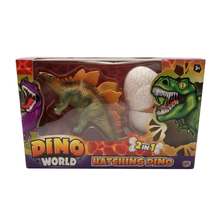 Dino World 2-in-1 Hatching Dinosaur Toy - Stegosaurus (White Egg)
