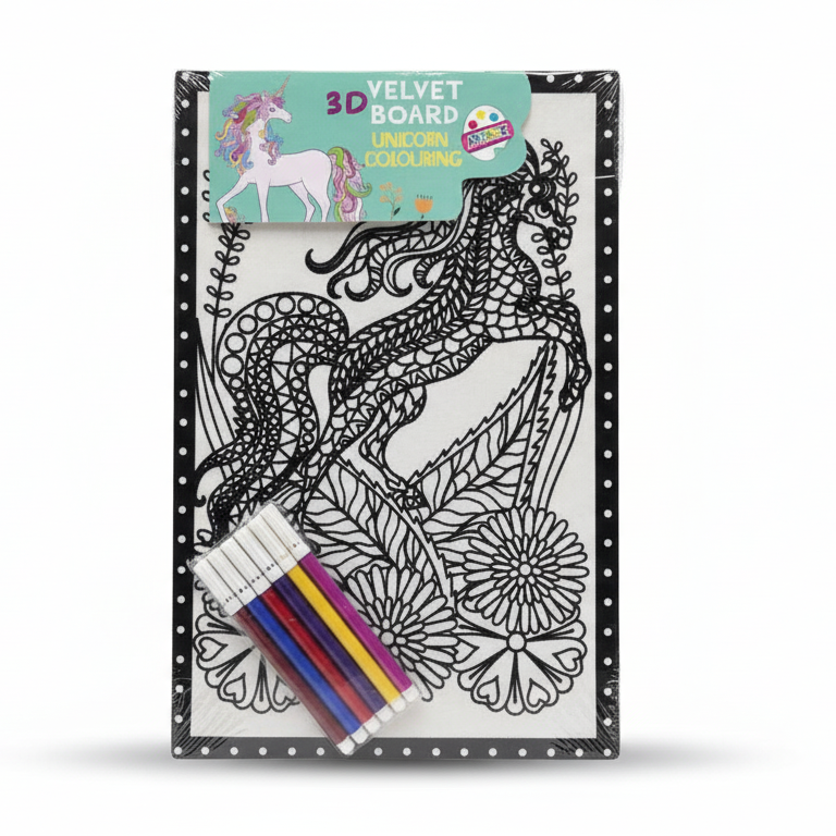 3D Velvet Board - Unicorn Colouring Kit