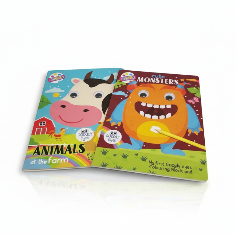 Wobbly Eyes Colouring Books - Animals/Monsters (2 Pack)