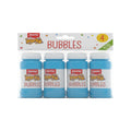 Party Non Toxic Bubbles 4 Pack featuring four blue bubble bottles for outdoor fun.