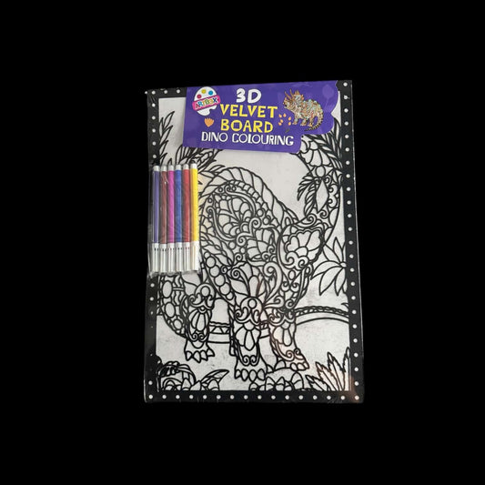 3D Velvet Board - Dinosaur Colouring Kit