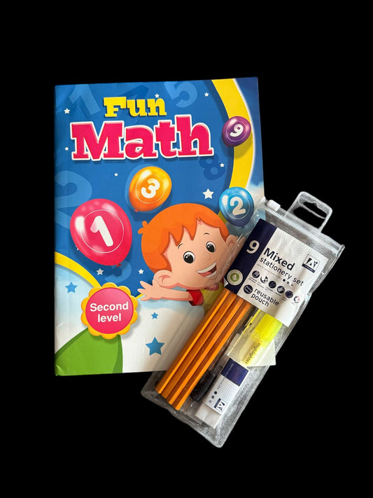 Fun Math - First Level Workbook/9pc Stationary Set