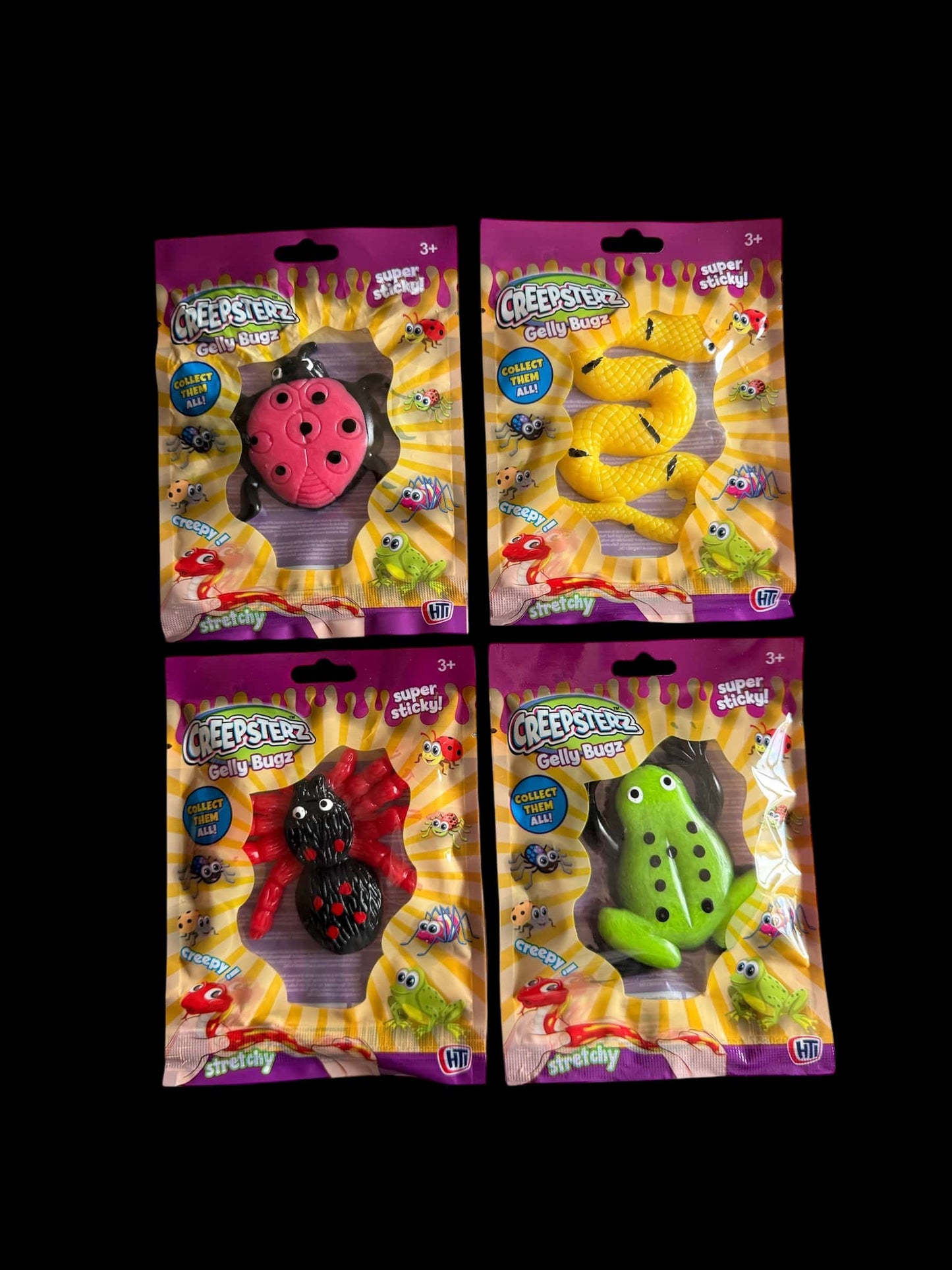 Creepsterz Gelly Bugz Squishy Animal Toys - 4 Pack