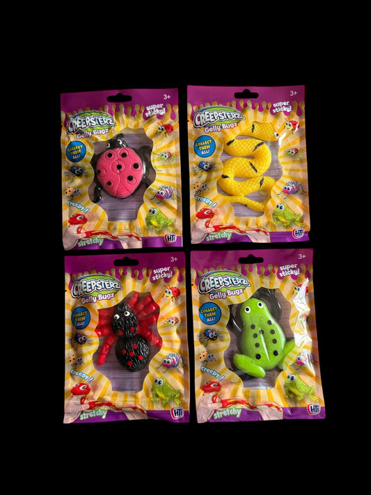 Creepsterz Gelly Bugz Squishy Animal Toys - 4 Pack