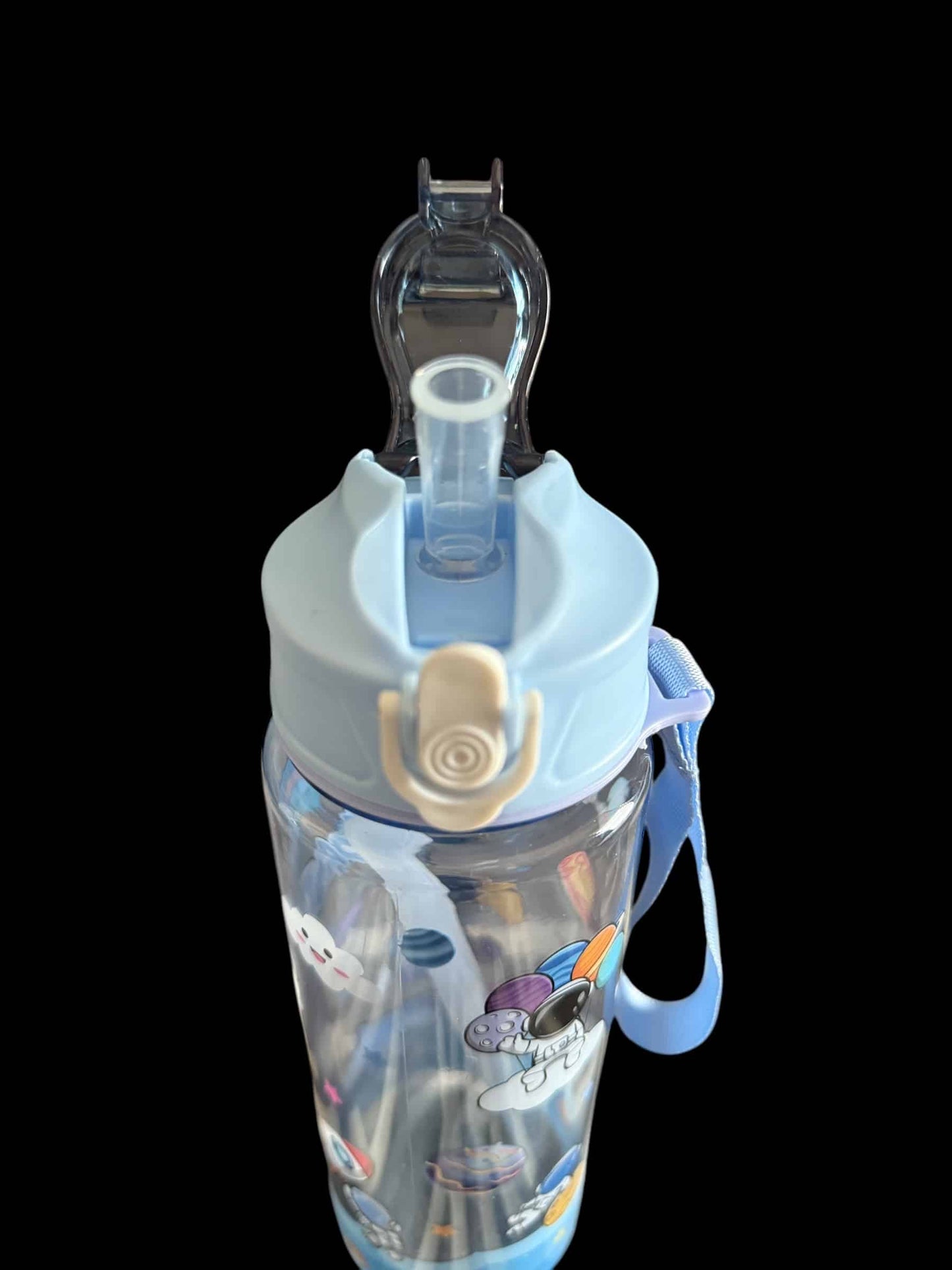 Blue Kids Space 21oz Themed Water Bottle with Straw