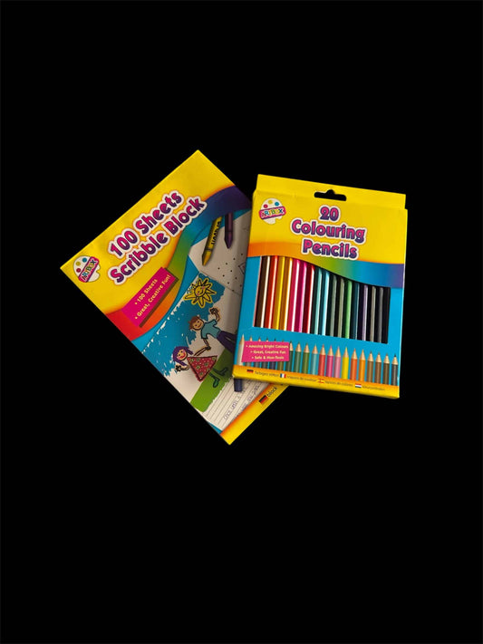 Bundle - Scribble Pad and 20 Colouring Pencils