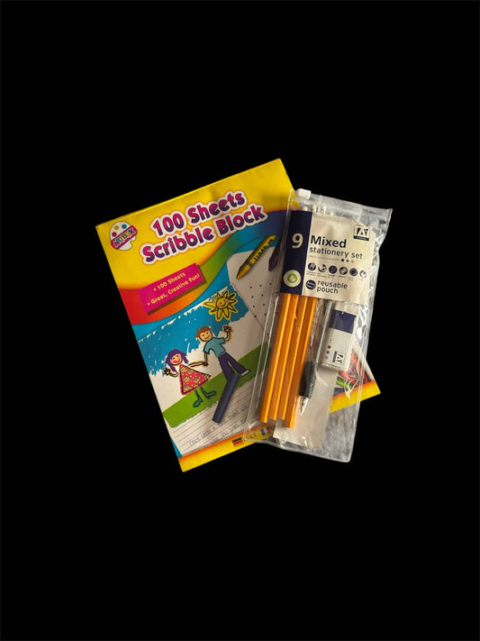 Bundle - Scribble Pad and 9pc Stationary Set