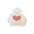 Girls White Pink Heart Hoodie