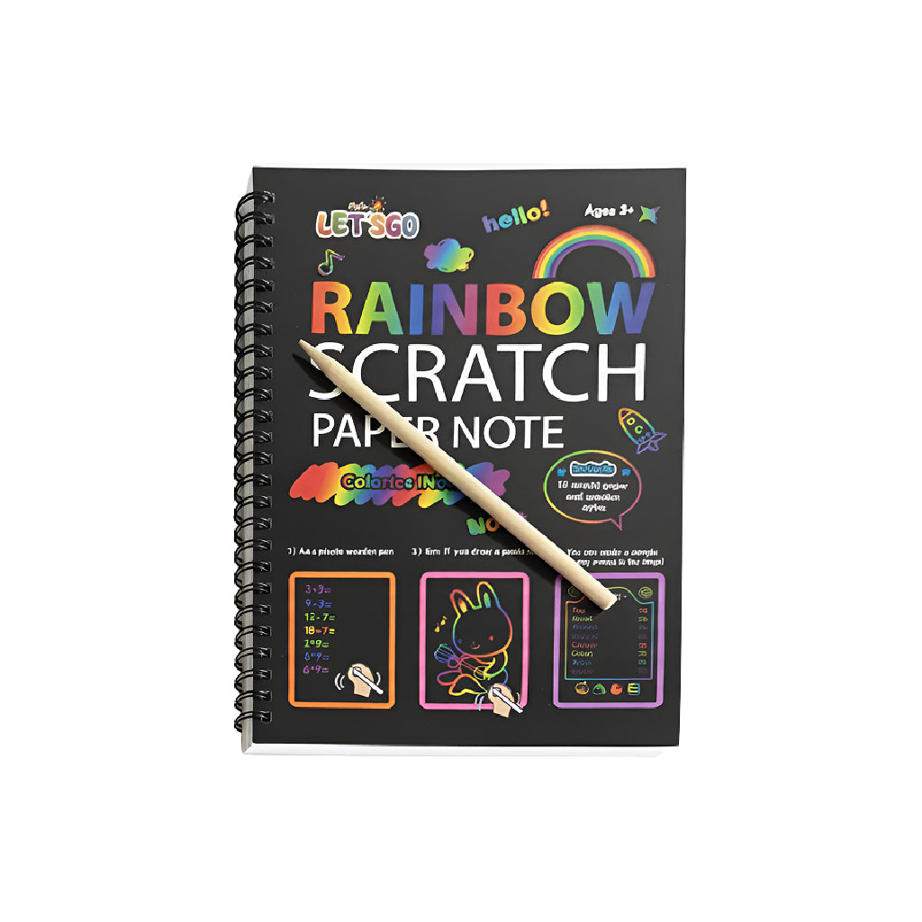 Rainbow Scratch-Off Notebook – 10 Pages - Creative Fun for Kids