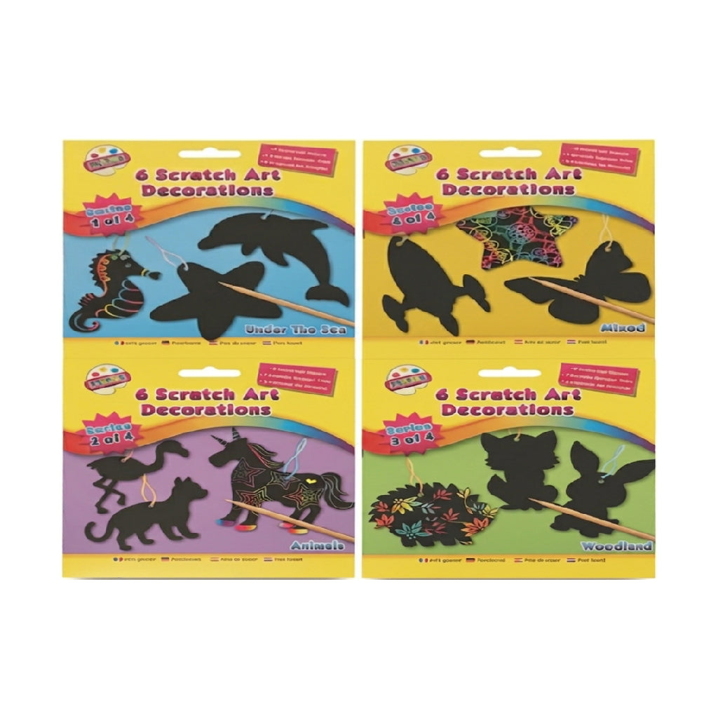 Scratch Art Decorations 4 pack