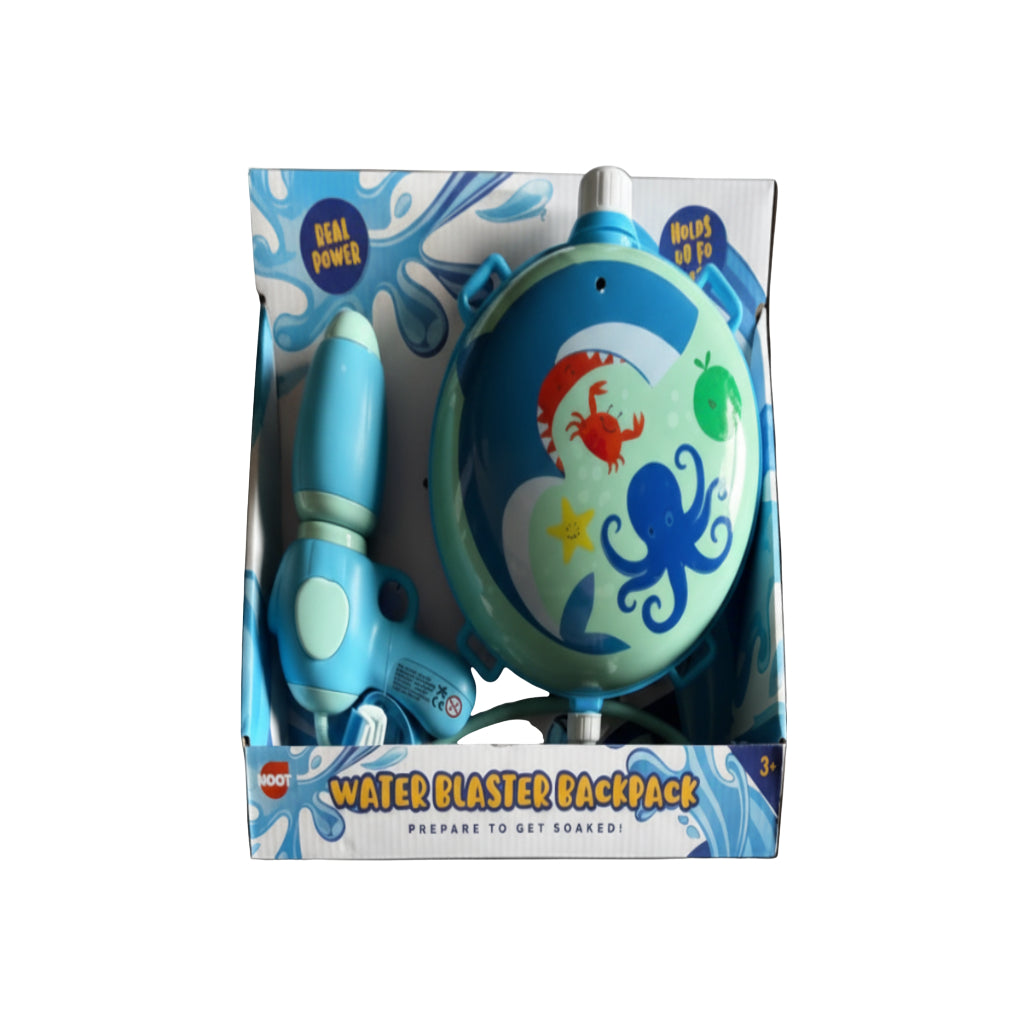 Shark Water Blaster Backpack Blue 900ml – Kids Outdoor Water Toy