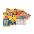 Ultimate Kids Craft Pack featuring art supplies, glue, scissors, markers, and stencils for creative fun.