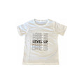 Boys Level Up T Shirt - White Kids Gaming Tee featuring a fun gaming-inspired design.