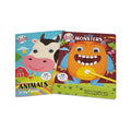 Wobbly Eyes Colouring Books featuring Animals at the Farm and cute Monsters for kids age 3 and up.
