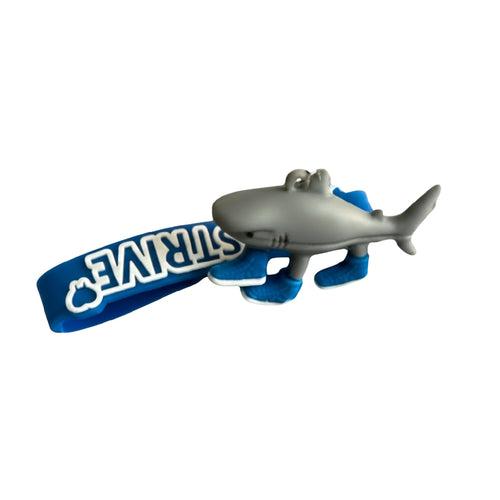 Grey Shark Comic Keychain, a fun Shark Keychain for Kids, ideal for bags or keys, colorful and collectible accessory.