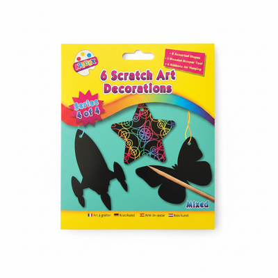 Artbox 6 Scratch Art Decorations on a clean white background