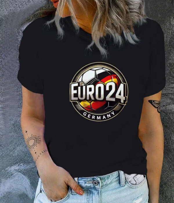 EURO 24 Women's Black T Shirt