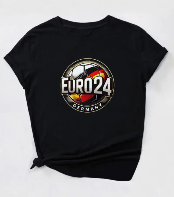 EURO 24 Women's Black T Shirt - Image 3